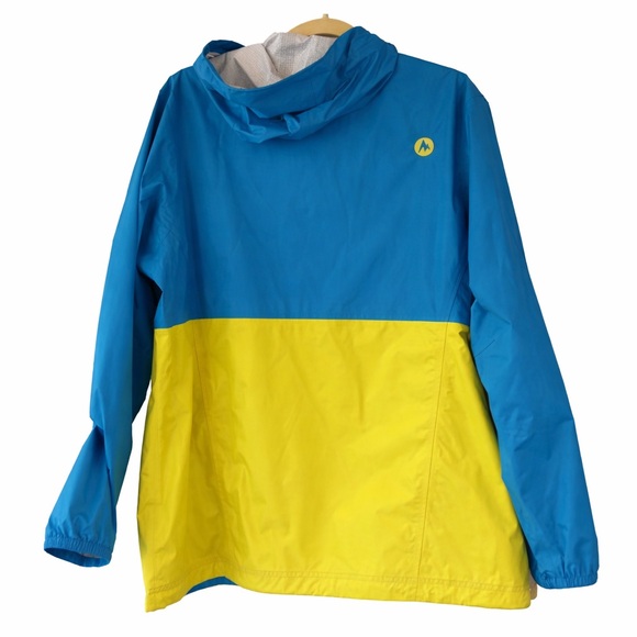 Marmot Men’s Large Anorak Jacket Precipitation Eco Blue Rain Waterproof Two Tone - Picture 3 of 5